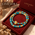 Turquoise Heart Layered Bracelet — Two-bracelet set