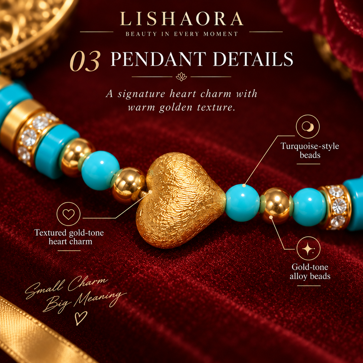 Bracelet set — Heart-shaped accent close-up